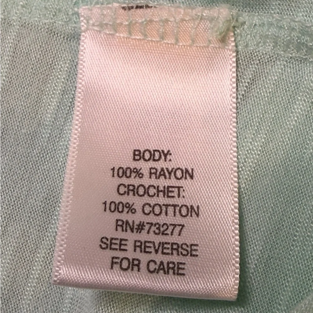 Apt. 9 Light Mint Green Tunic Top with Crochet Trim V-Neck - XL - Picture 7 of 8